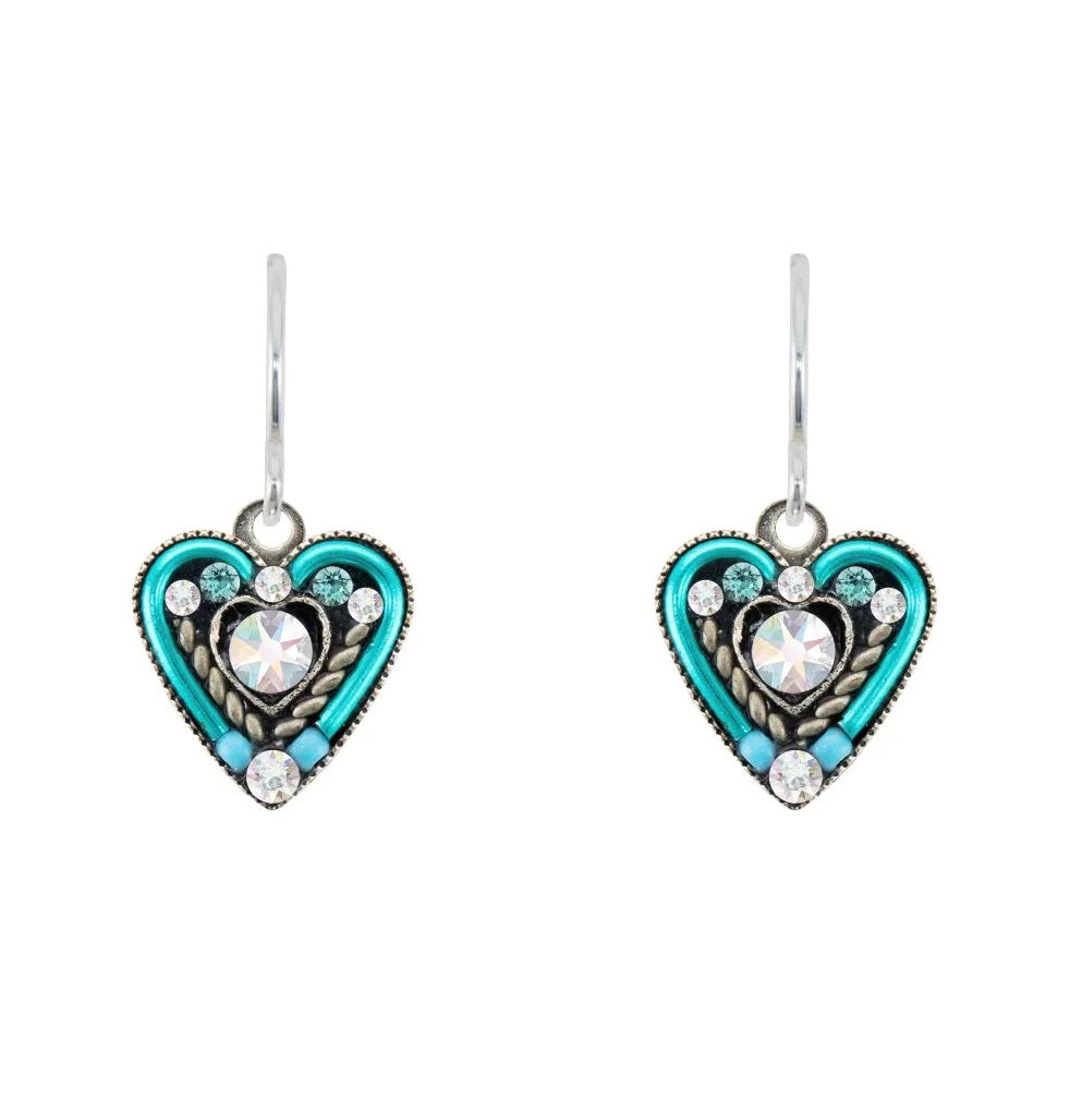 Firefly Jewelry Heart Within A Heart Earrings Ice