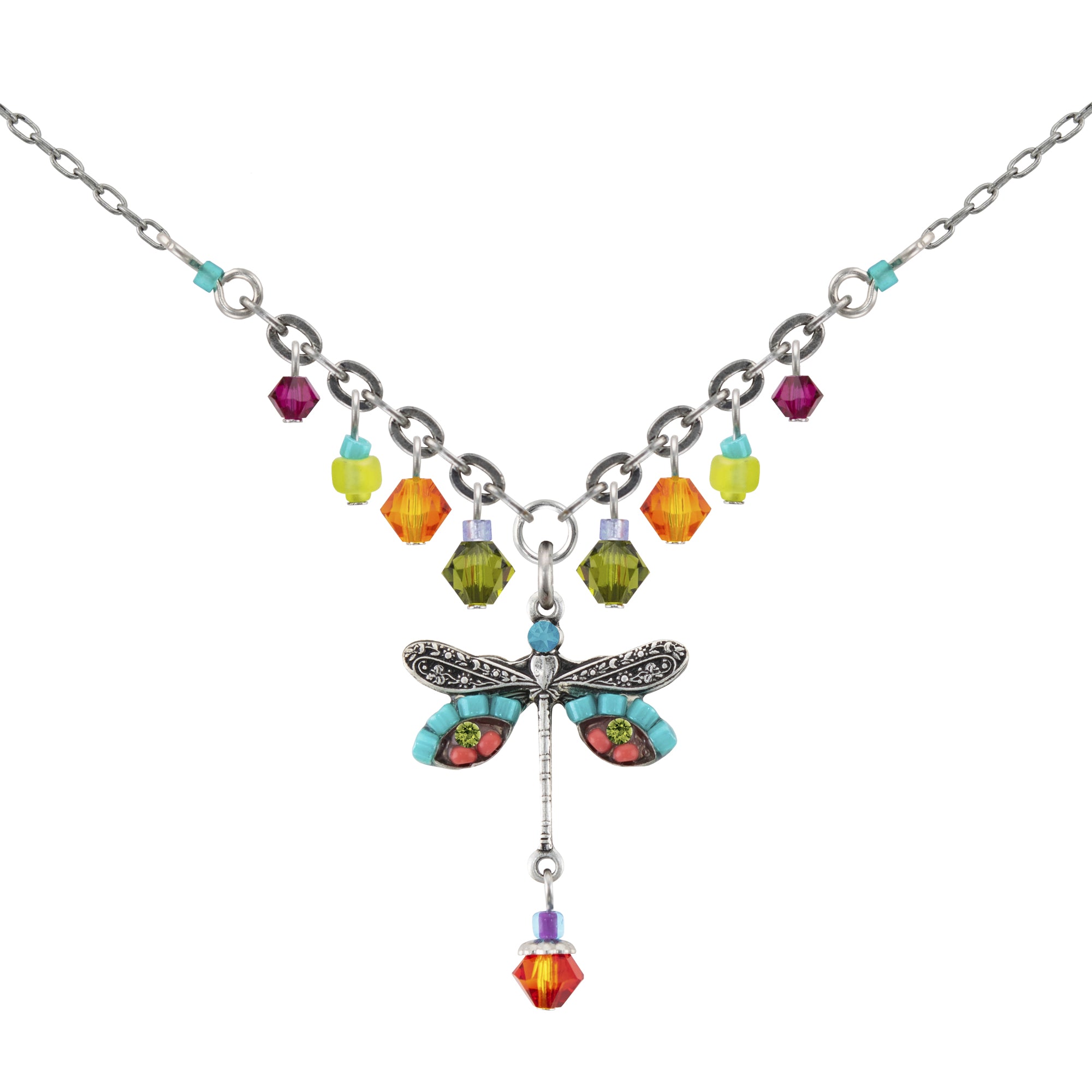 Firefly Jewelry Dragonfly Dangle Necklace Multicolor Artfully Adorned