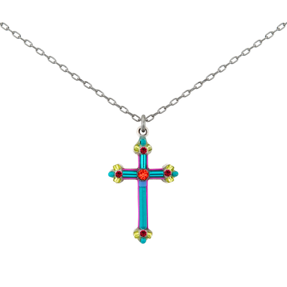 Firefly Jewelry Simple Cross Necklace Multi Color