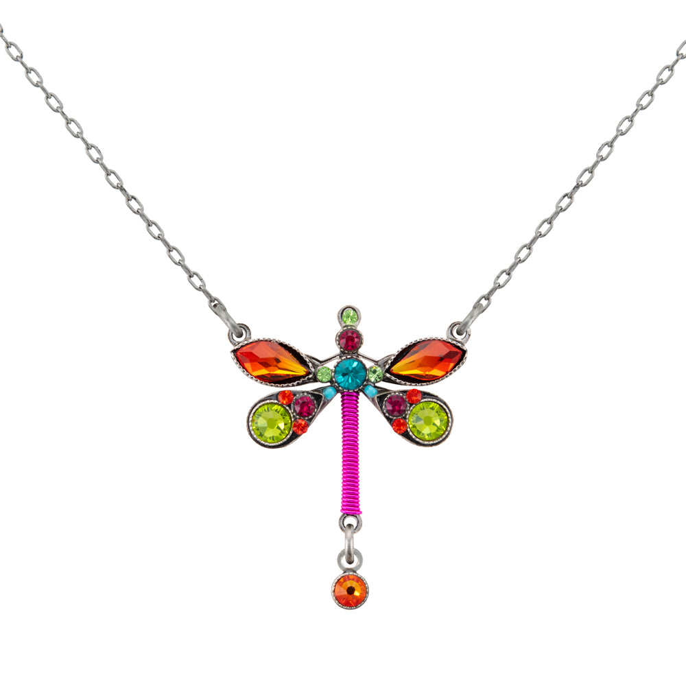 Firefly Jewelry Dragonfly Petite Necklace Multi Color