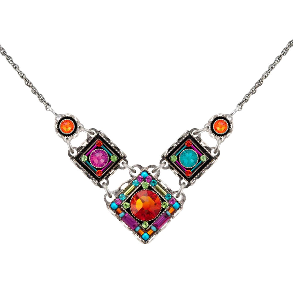 Firefly Jewelry Contessa V Shaped Necklace Multi Color