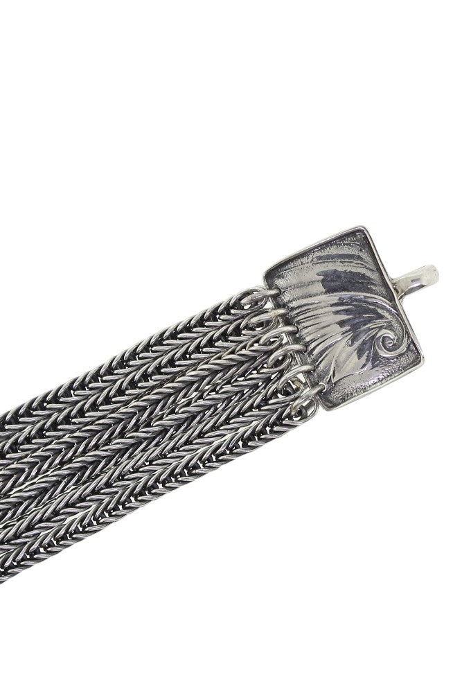 Tabra Connector Bracelet Chain-Silver 6-Strand CBR30
