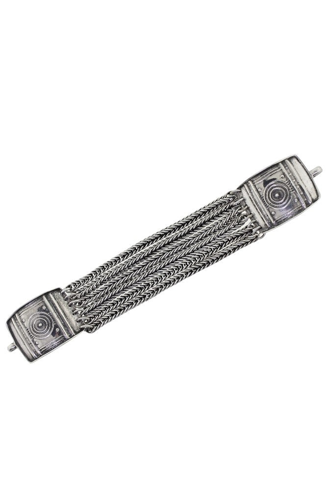 Tabra Connector Bracelet Chain-Silver 6-Strand Ethnic CBR31