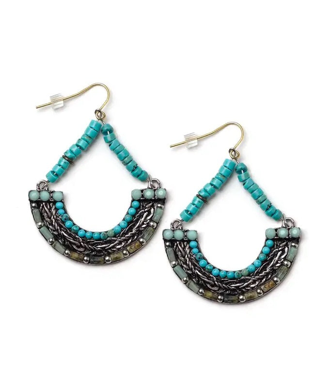 Elements Jill Schwartz Turquoise Hoop Earrings