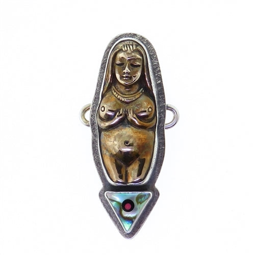 Tabra Bronze Earth Goddess Paua Charm