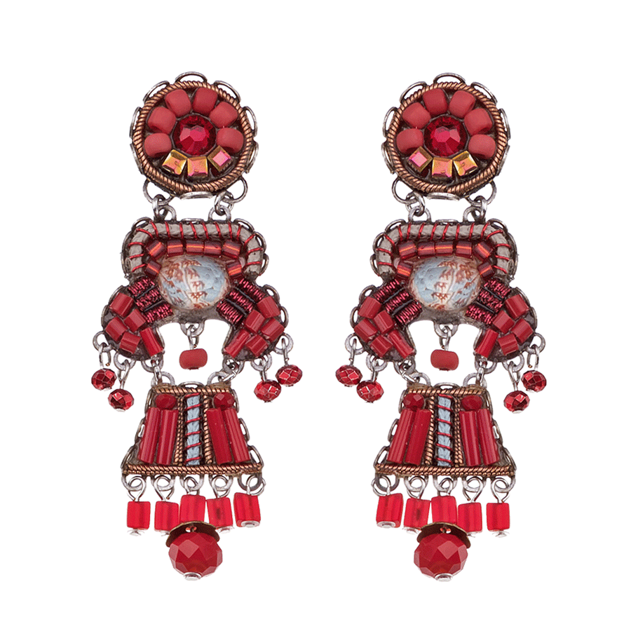 Ayala Bar Red Roses Earrings C1828 Artfully Adorned