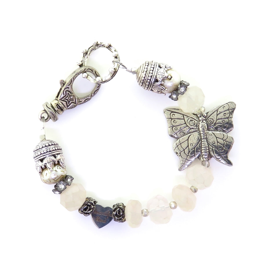 Beautiful Soul Butterfly Fairy Bracelet with Blush Chalcedony
