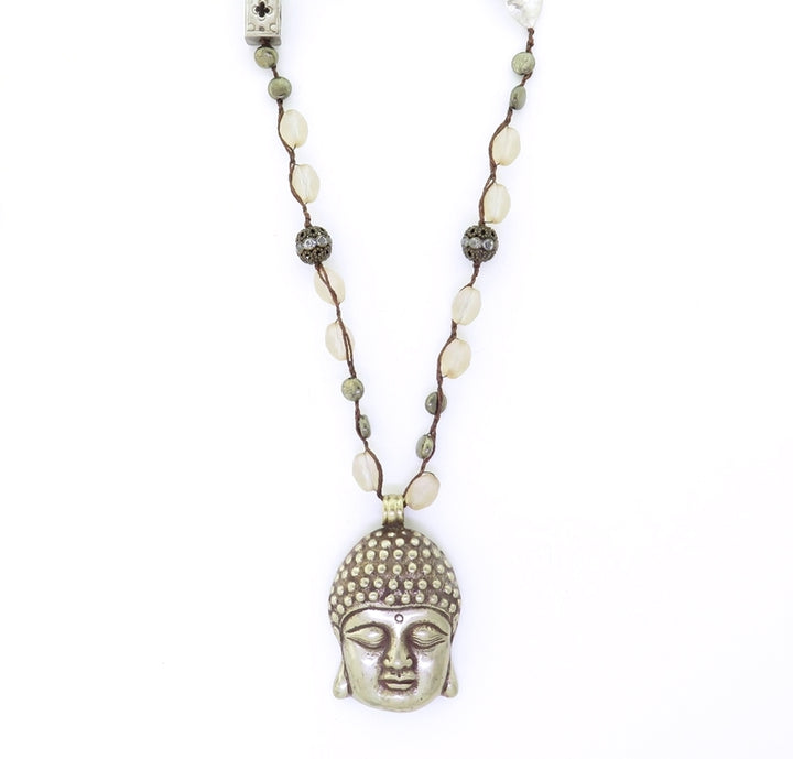 Beautiful Soul Big Buddha with Pyrite Necklace