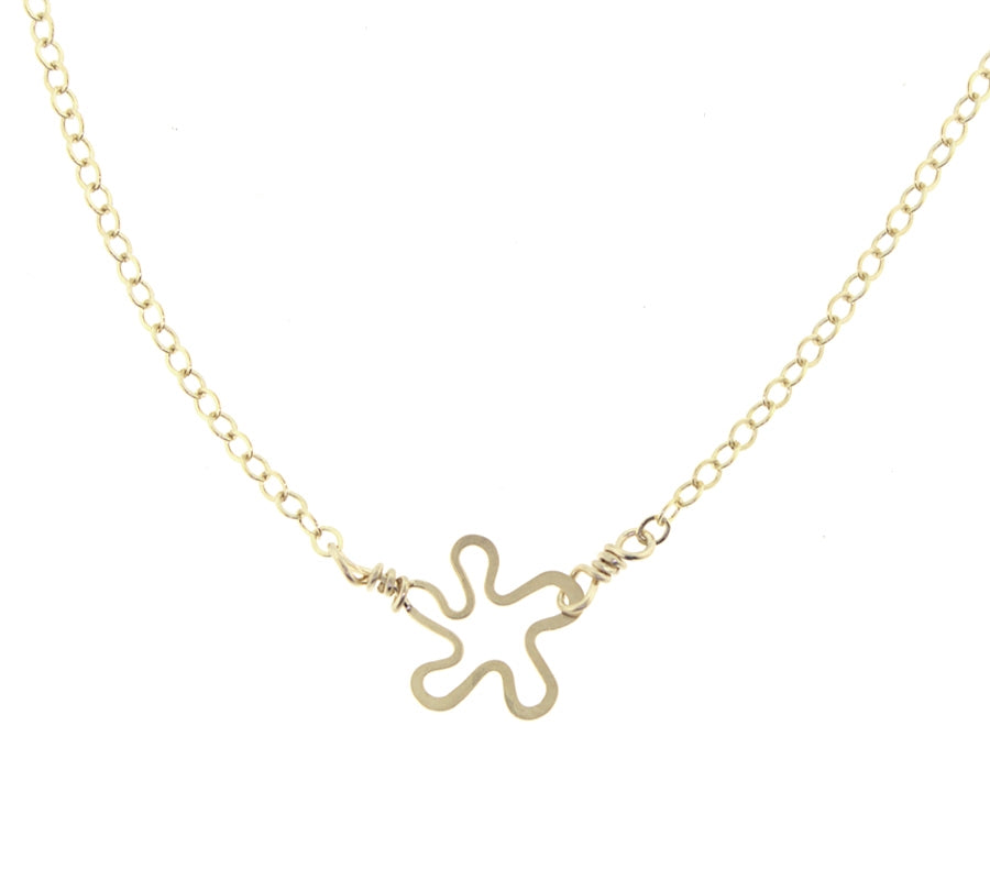 Beth Jewelry Tiny Flower Necklace 14 Kt. Gold Filled