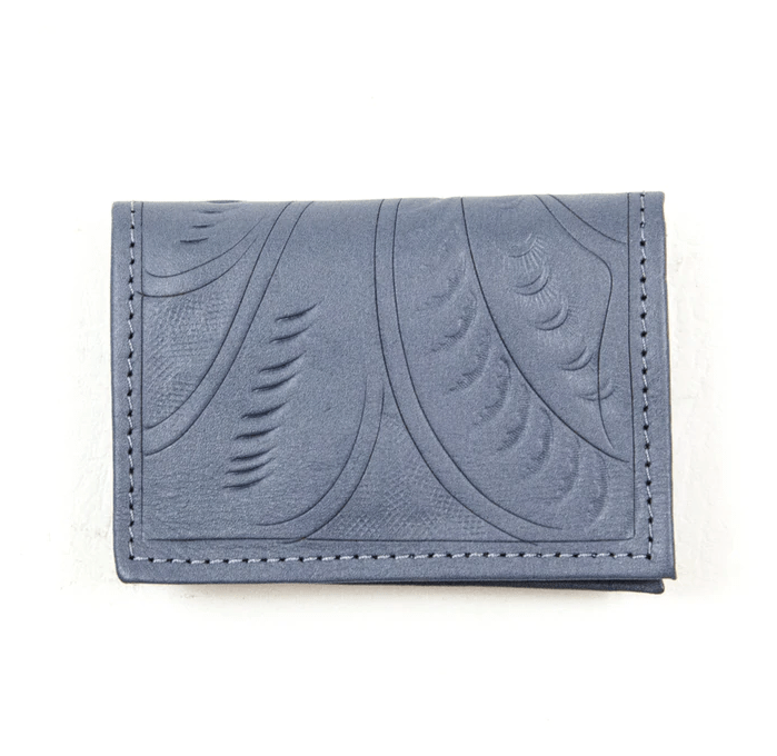 Leaders in Leather Gray Matte Tooled Card Holder