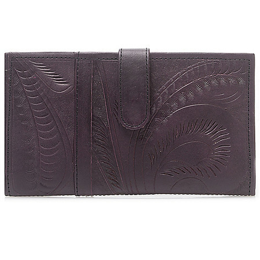 Leaders in Leather Purple Wallet Magnetic Closure