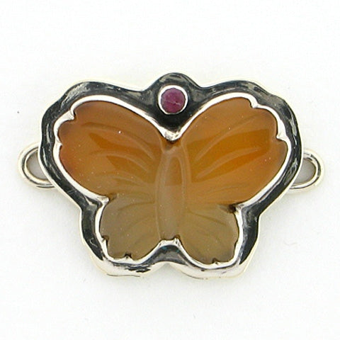 Tabra Carnelian Butterfly & Garnet Charm