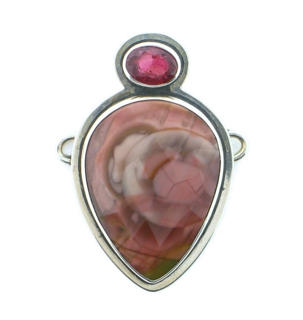 Tabra Mauve Agate (Faceted) and Pink Tourmaline Charm