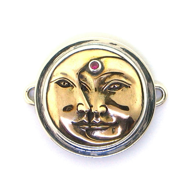 Tabra Bronze Sun Moon Goddess with Garnet Charm