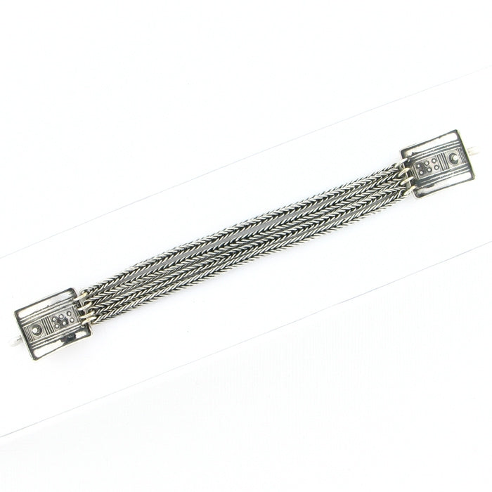 Tabra Connector Bracelet Chain-Silver 4 Strand Ethnic CBR32
