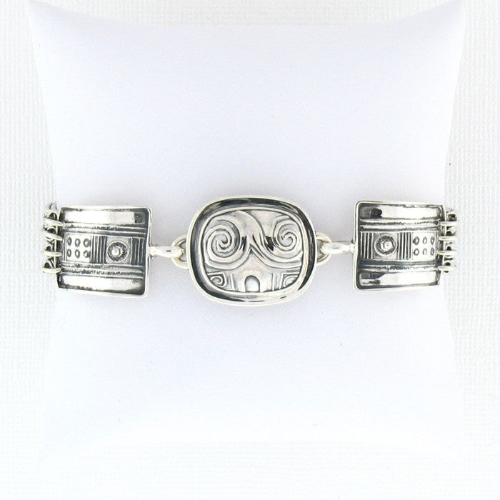 Tabra Connector Bracelet Chain-Silver 4 Strand Ethnic CBR32