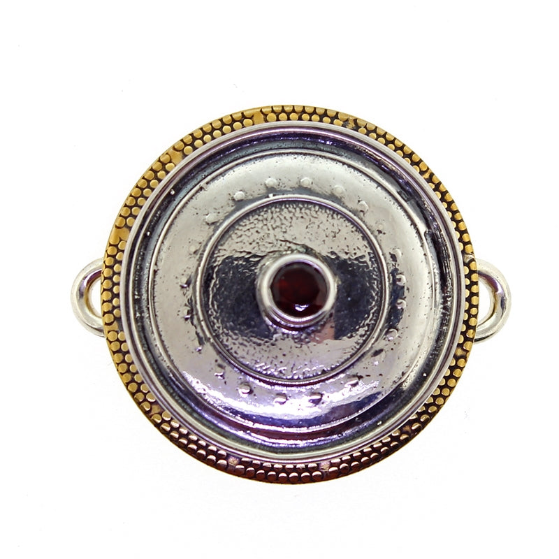 Tabra Silver, Bronze & Garnet Charm
