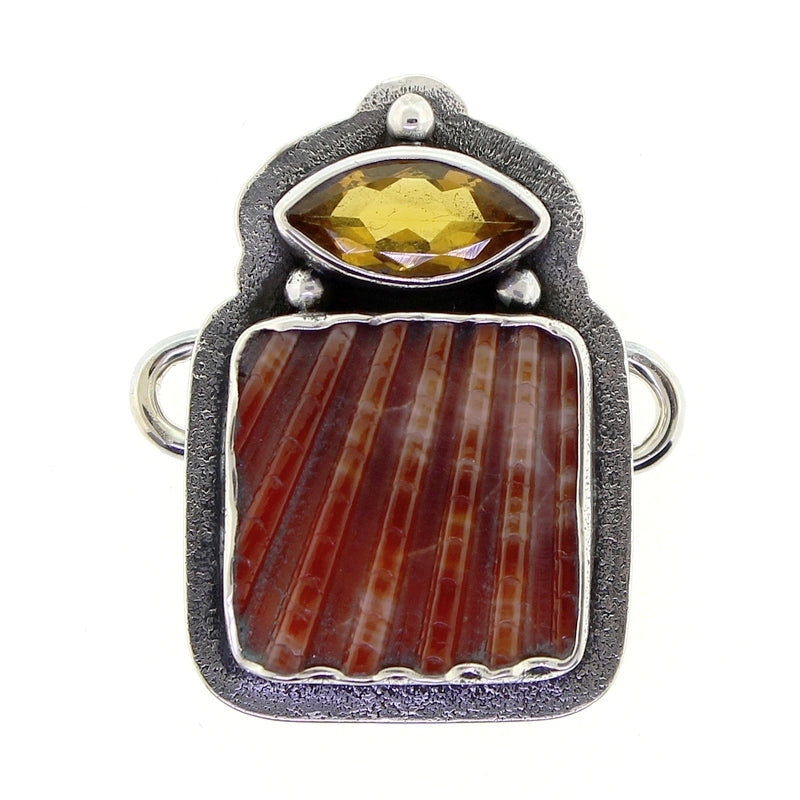 Tabra Ocean Scallop Shell & Faceted Citrine Charm