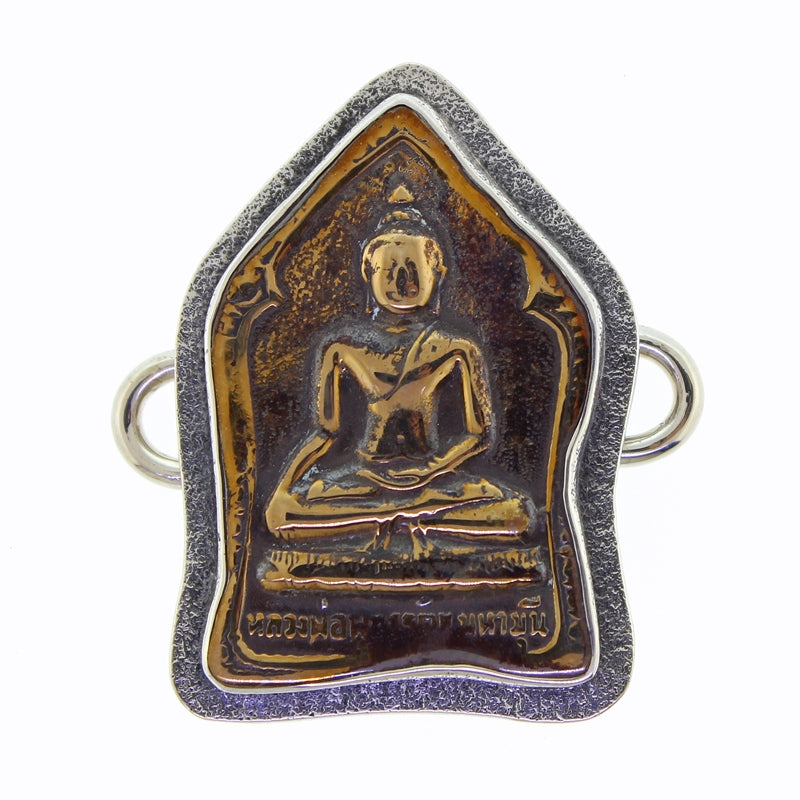 Tabra Bronze Buddha Set in Silver Charm