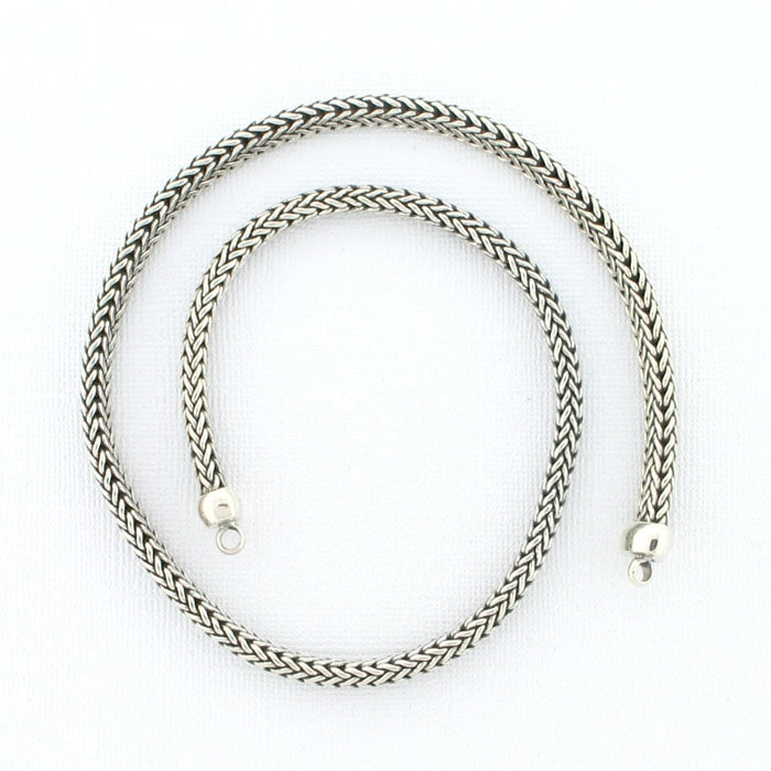 CNK03 Tabra Necklace Connector Chain Silver Half Round