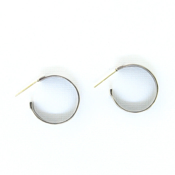 Tabra Silver Ethnic Hoops on Posts GH302