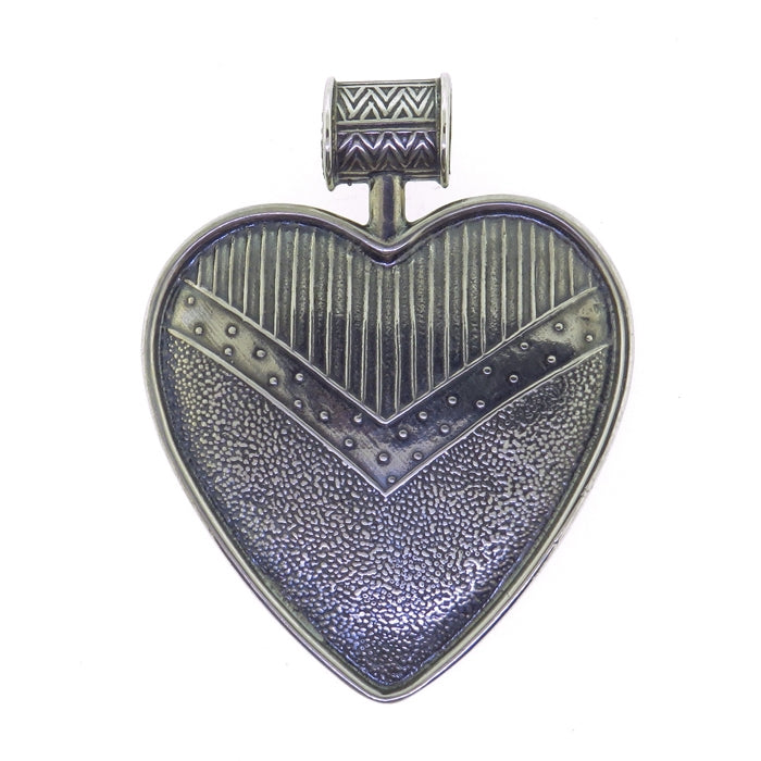Tabra Sterling Silver Emboss Heart Pendant