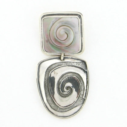 Tabra Mother of Pearl Pendant with Swirl Emboss