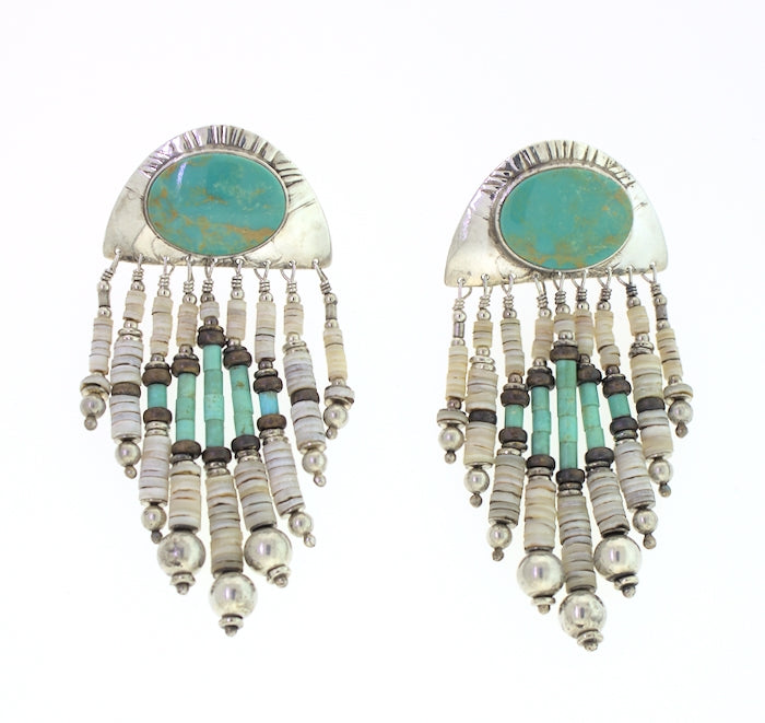 Tabra Silver Turquoise Vintage Earrings