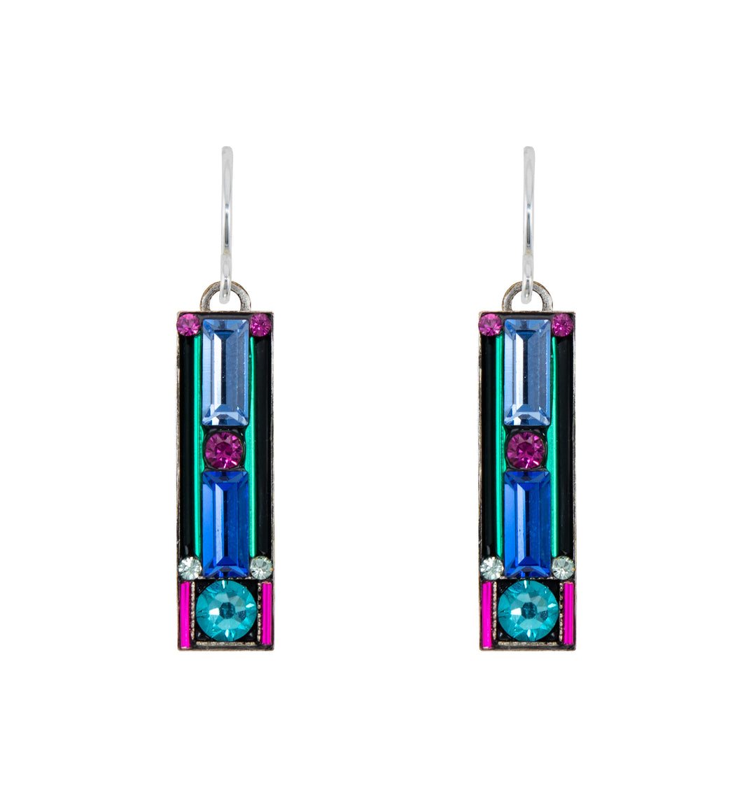 Firefly Jewelry Architectural Rectangle Earrings Turquoise