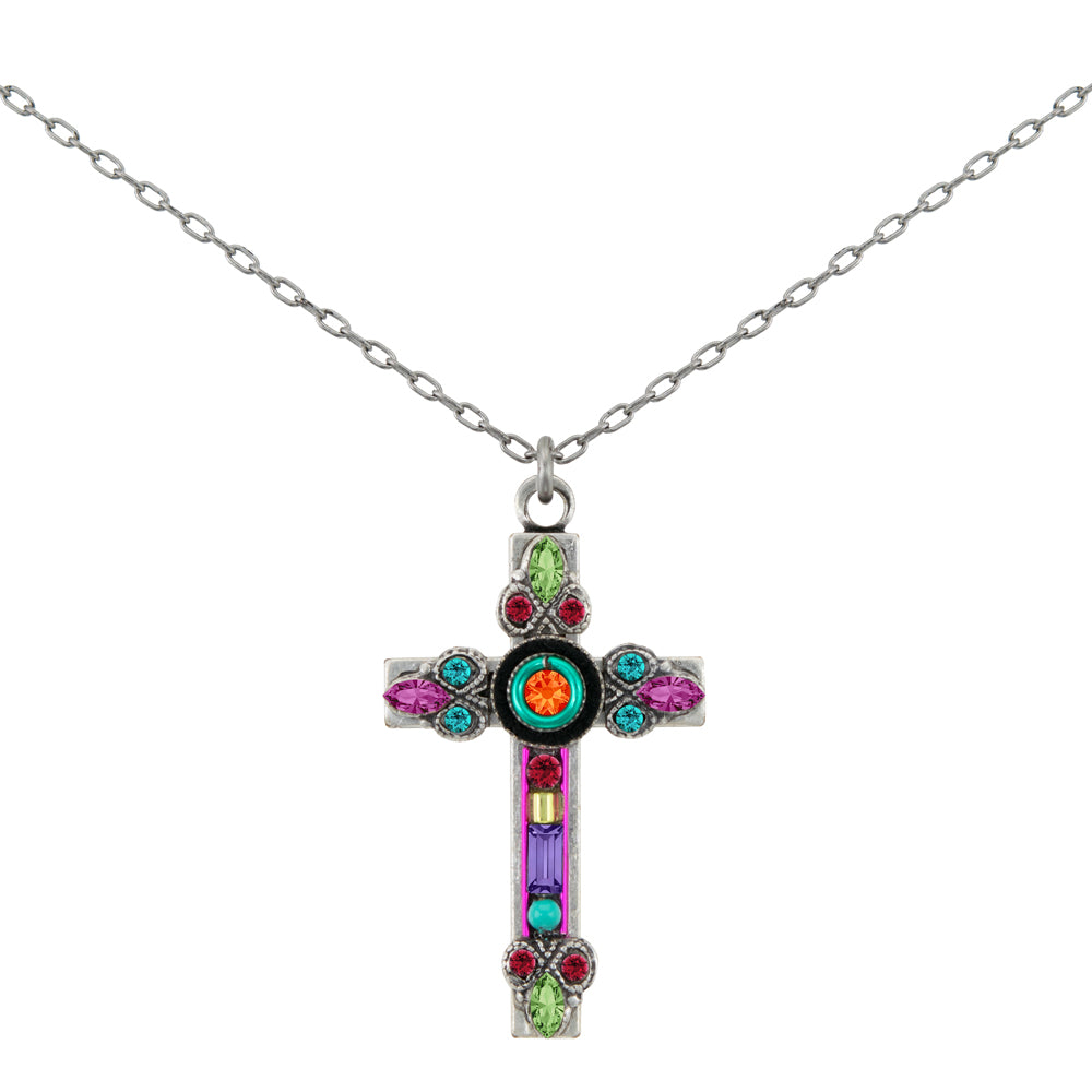 Firefly Jewelry Cross Necklace Multi Color