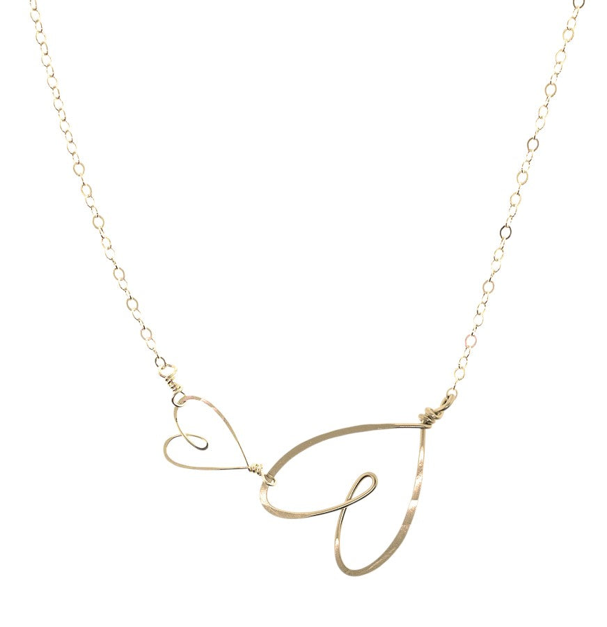 Beth Jewelry Two Hearts Necklace Gold