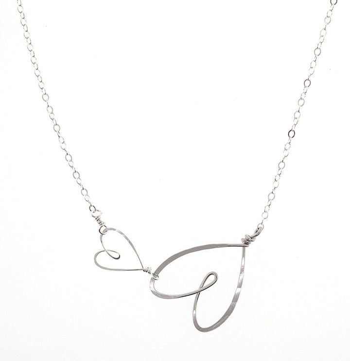 Beth Jewelry Two Hearts Necklace Sterling Silver
