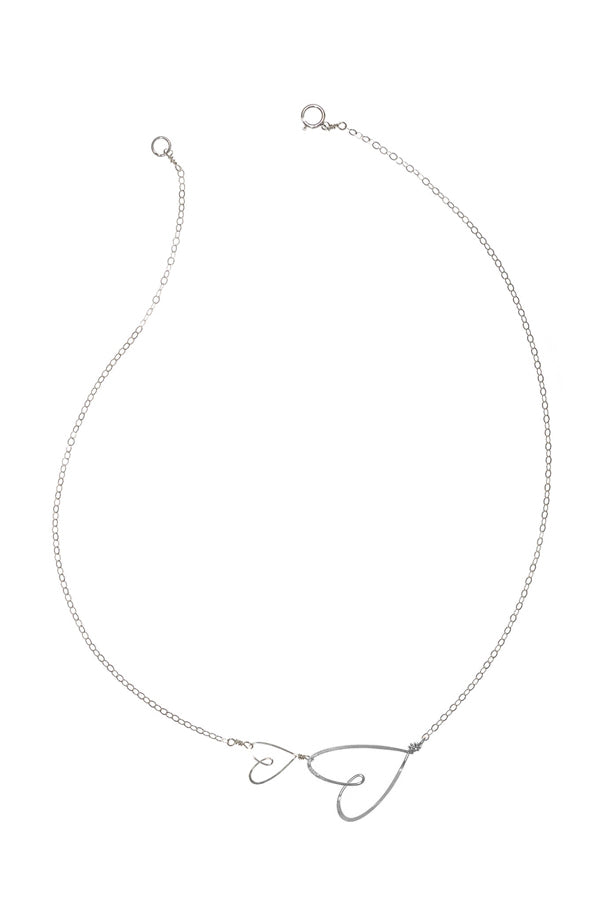 Beth Jewelry Two Hearts Necklace Sterling Silver