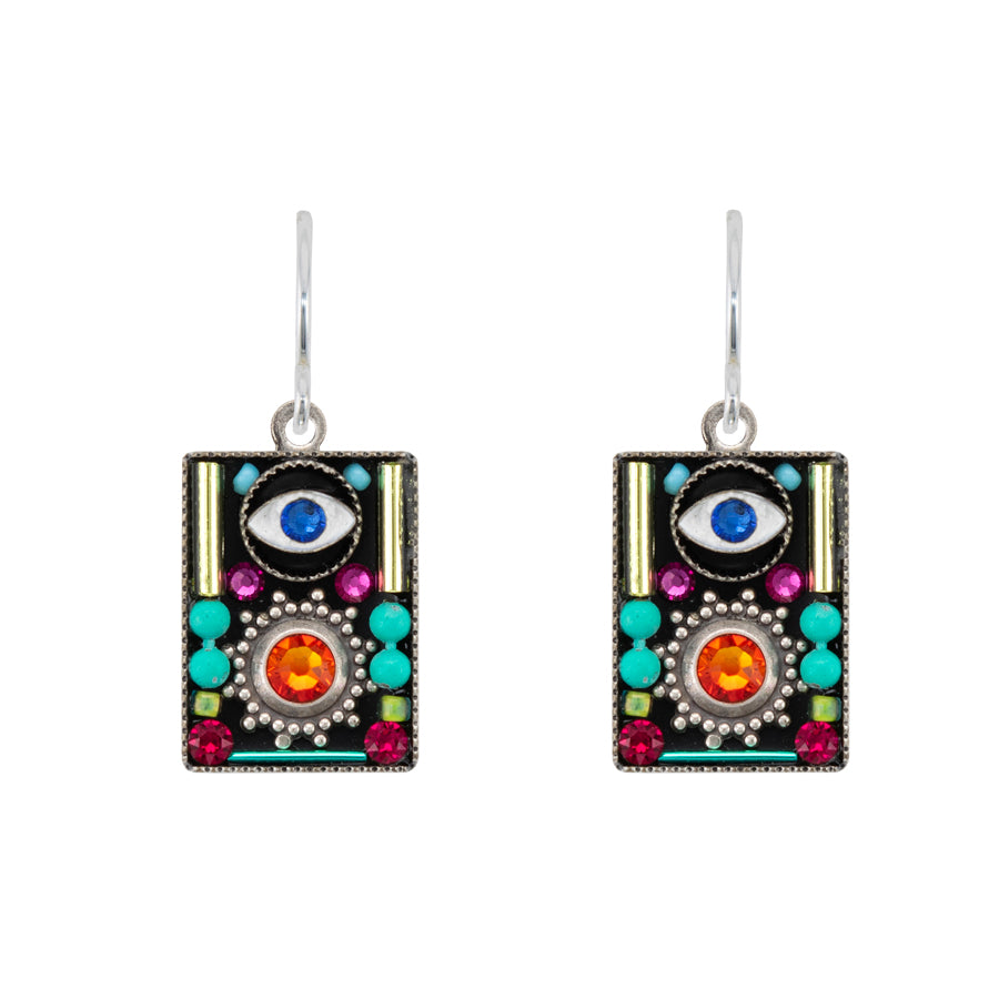 Firefly Jewelry Rectangle Evil Eye Earrings Multicolor
