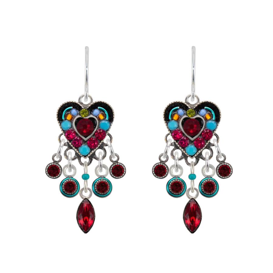 Firefly Jewelry Heart Dangle Earrings Multicolor