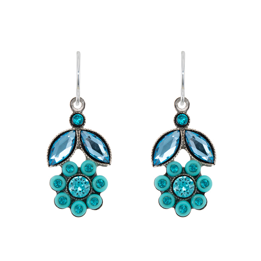 Firefly Jewelry Botanical Flower Earrings Turquoise