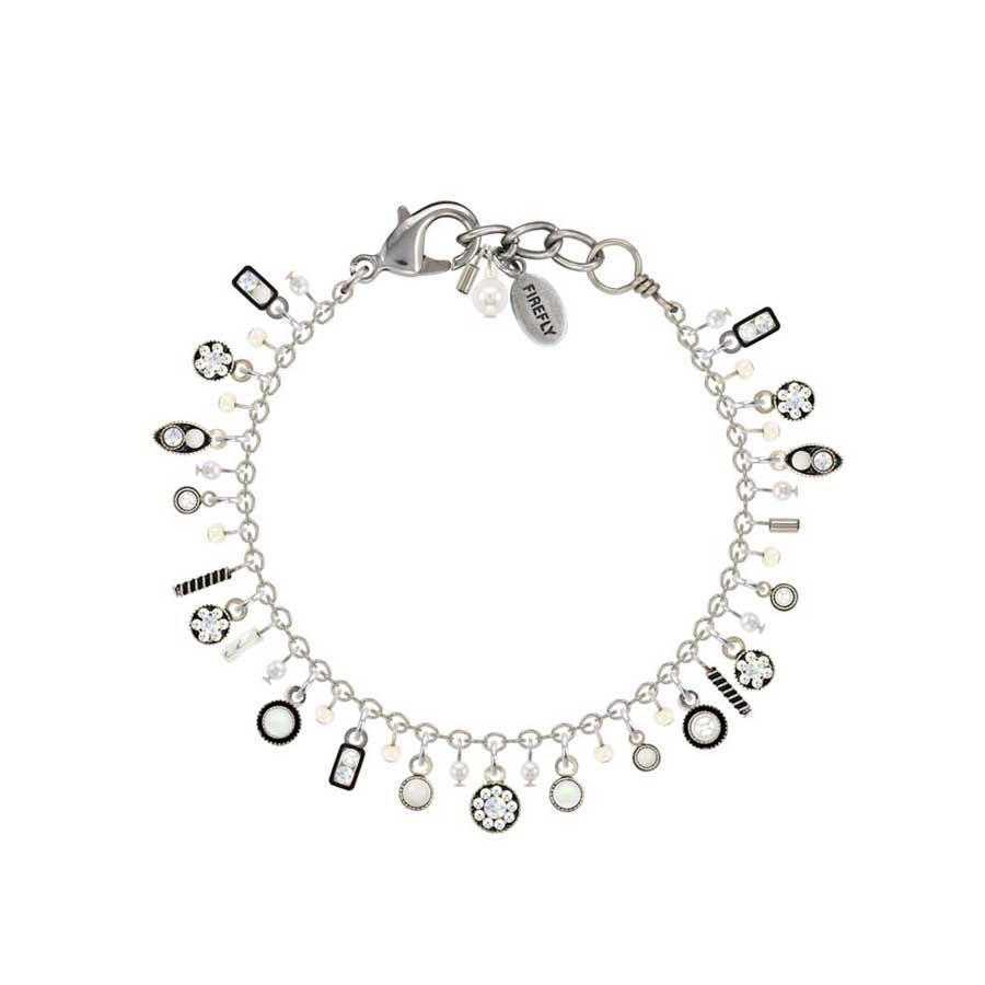 Firefly Jewelry Delicate Mosaic Bracelet White Pearl