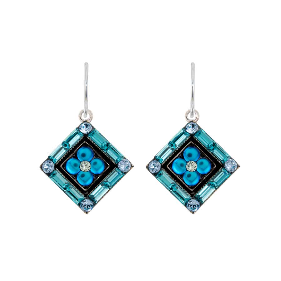 Firefly Jewelry La Dolce Vita Crystal Diagonal Earrings Moonlight Light Blue