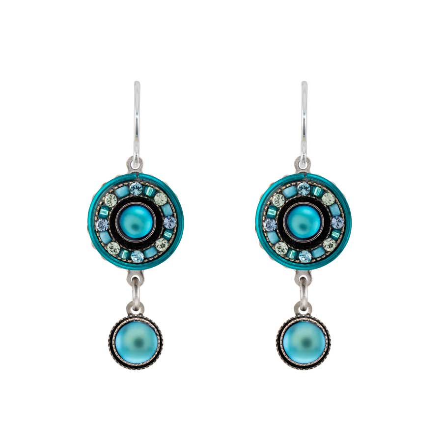 Firefly Jewelry La Dolce Vita Small Round Earrings Moonlight Light Blue