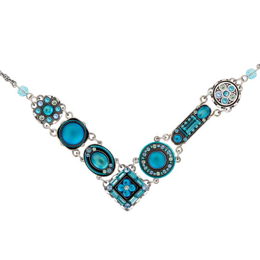 Firefly Jewelry La Dolce Vita Crystal V Necklace Moonlight Light Blue