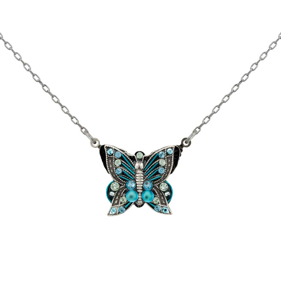 Firefly Jewelry Filigree Butterfly Necklace Aqua