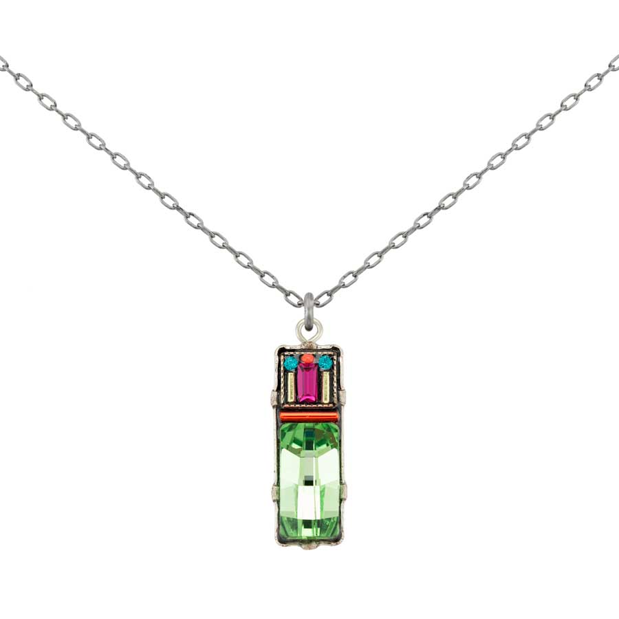 Firefly Jewelry Architectural Rectangle Shape Necklace Multicolor