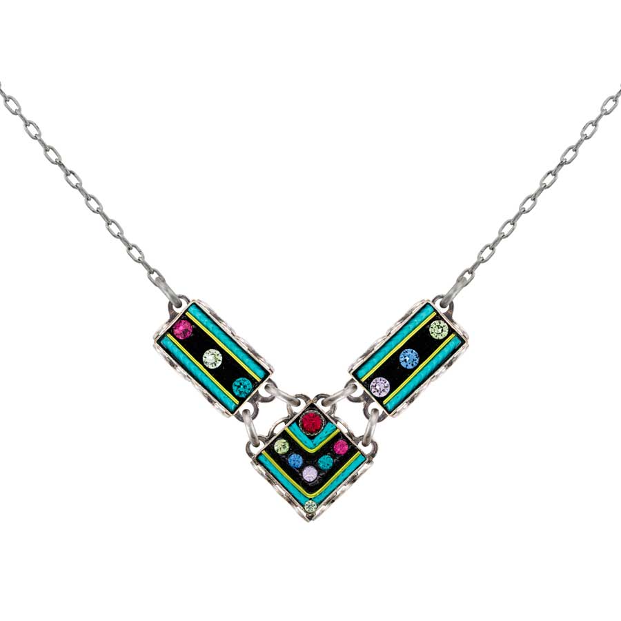 Firefly Jewelry Architectural Petite V Necklace Multicolor