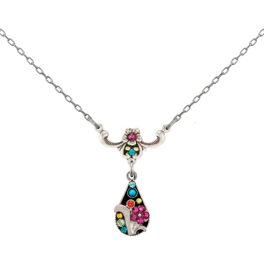 Firefly Jewelry Botanical Drop Flower Necklace Multicolor