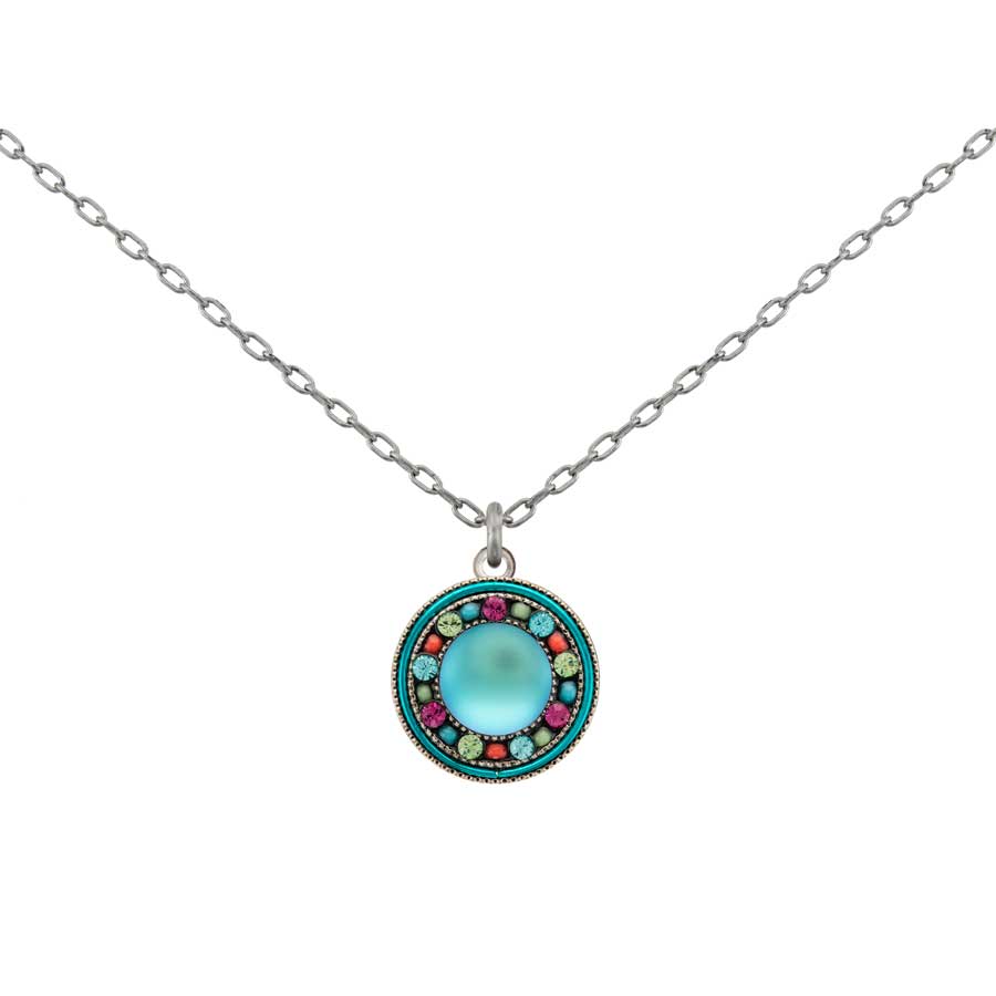 Firefly Jewelry Kensington Round Necklace Bermuda Blue