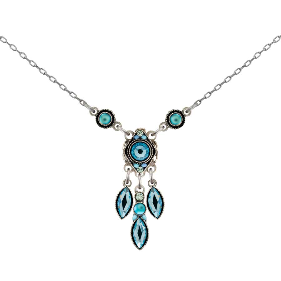 Firefly Jewelry Three Drop Necklace Aqua