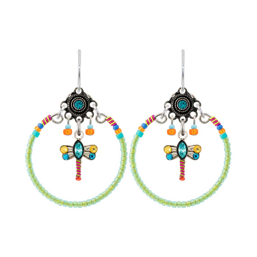 Firefly Jewelry Dragonfly Hoop Earrings Multicolor