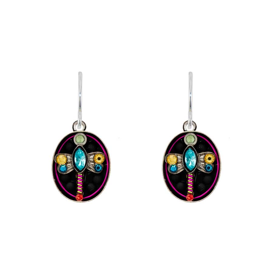 Firefly Jewelry Dragonfly Oval Earrings Multicolor