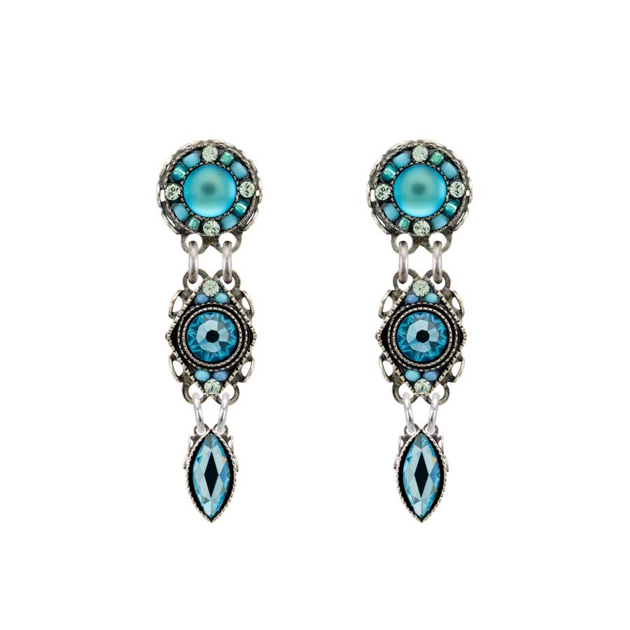 Firefly Jewelry Three Tier Post Earrings Aqua