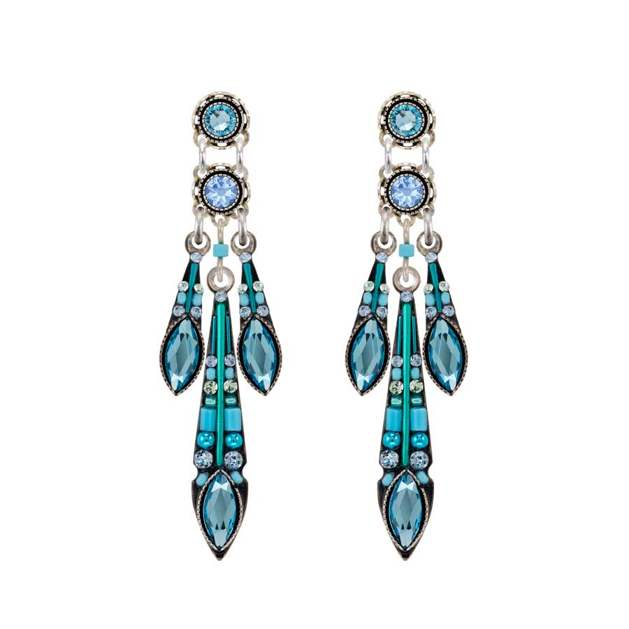 Firefly Jewelry Carmel Three Drop Earrings Aqua